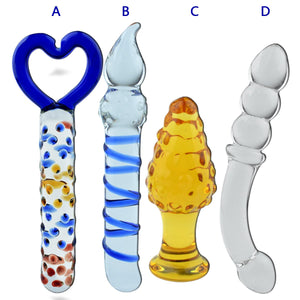 Rbenxia 7 Types Set Crystal Glass Anal Plug New Top Unique Design Sex Toy Adult Products Crystal Glass SM G-spot Pleasure Anal B