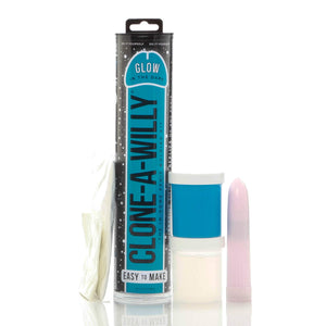 Clone-A-Willy Silicone Penis Casting Kit - Glow In The Dark Blue