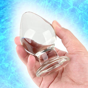 FST Large Anal Plug Crystal Mushroom Shape Butt Plug Glass Massage Bum Plug Sex Toys for Women Men Masturbation Transparent