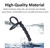 Silicone Strap On Penis Butt Plug, Anal Beads with Cock Ring, Delay Ejaculation Anus Plug Adult Massager Double Penetration Dild
