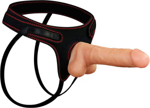 Strap on Dildo with Harness, 7.5 inches Strong Suction Cup Realistic Dildo Removable Pegging Big Dildo with Adjustable Hollow St