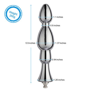 Hismith 6.15Metal Bead Anal Dildo, Smooth Aluminium Anal Wand with KlicLok System for Premium Sex Machine