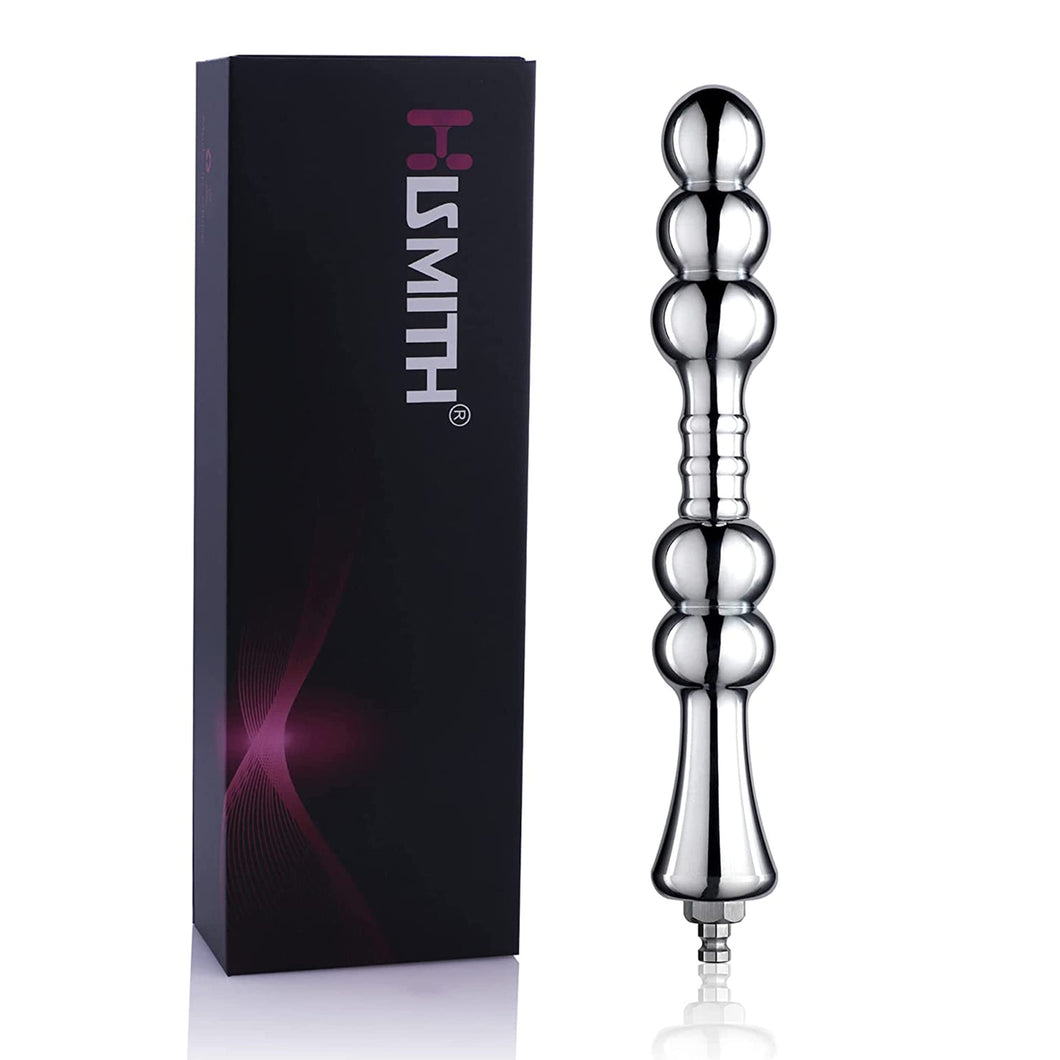 Hismith 8.02Bead Dildo, Smooth Aluminium Anal Wand with KlicLok System for Sex Machines