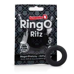 Screaming O Ringo Ritz Mega Stretchy Silicone Cock Ring, Black
