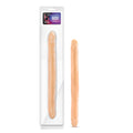 Blush B Yours 16 Long Realistic Double Dildo, 1.5 Wide Soft Flexible Anal & Vaginal Cock Sex Toy for Double Penetration Pleasure