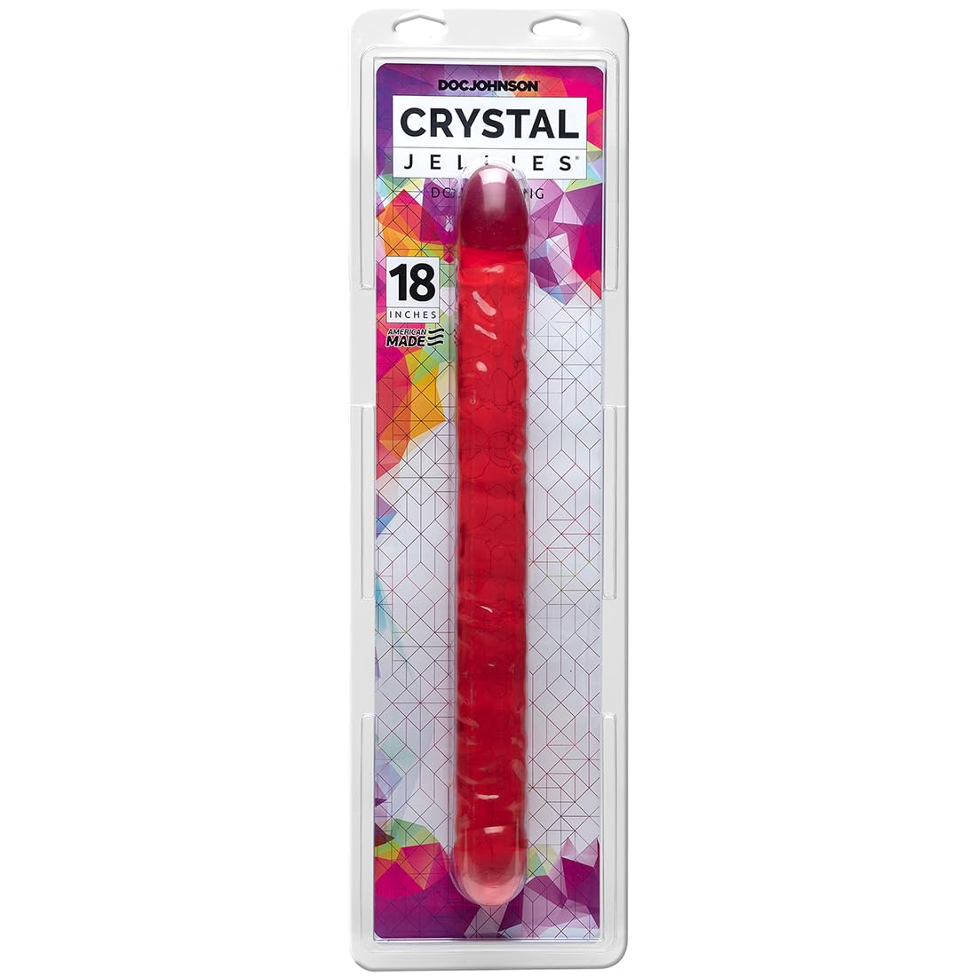 Doc Johnson Crystal Jellies - Double Dong -18 Inch - Double Sided Dildo - Pink