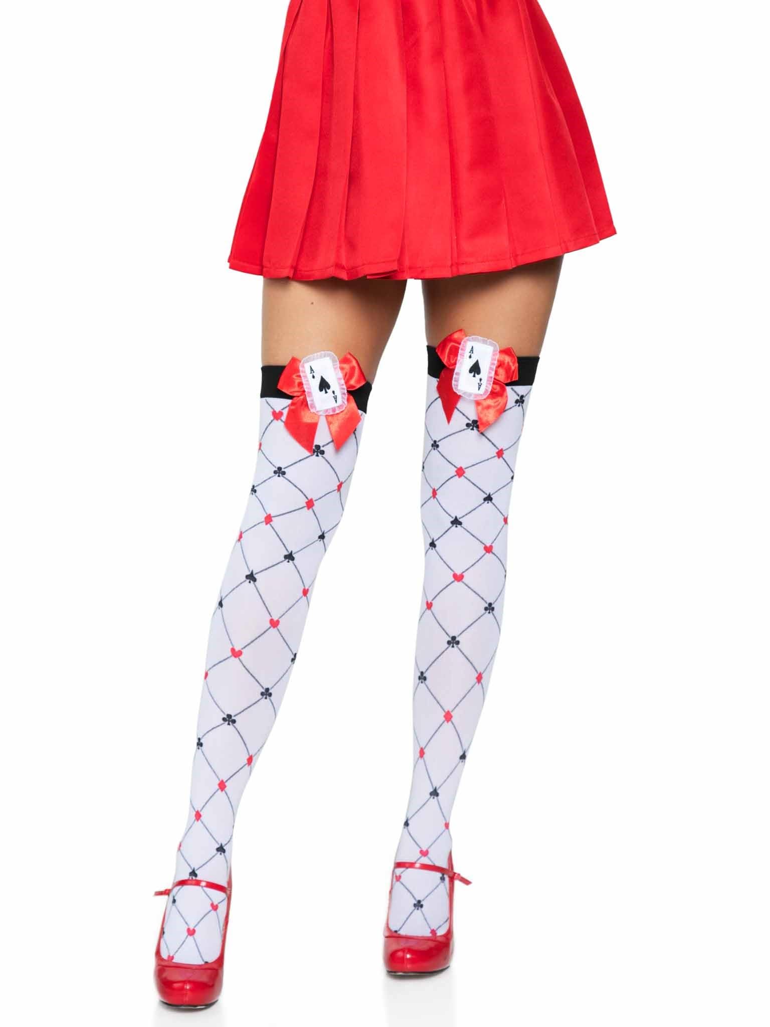 Woven Diamond Card Suit Thighs