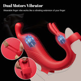 Finger Vibrator for Couples - Clit and G-Spot Stim Massaging Female Sex Toy - 10 Patterns - Whisper Quiet & Waterproof - Recharg