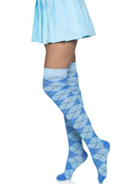 Argyle Knit Over The Knee Sock