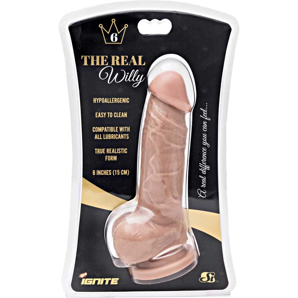 Si Real Willy Dildo W/Balls 6In Vanilla