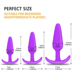 Eastgoal Adult Anal Sex Toys, Set of 3 Silicone Taper Sized Butt Plug Training Kits (Purple)