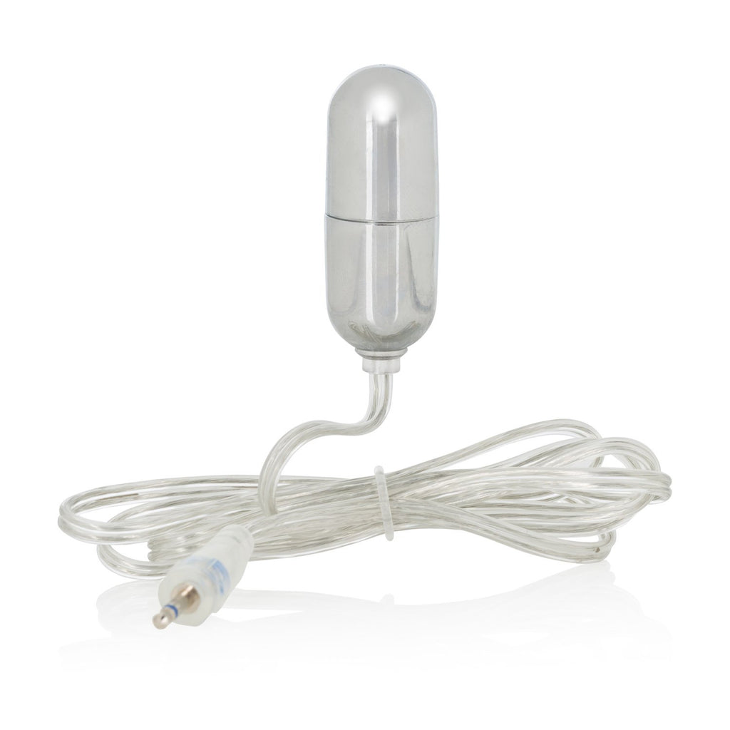 Calexotics Sterling Collection - Mini Wired Bullet Egg Vibrator - Sex Toys For Couples - Adult Vibe Massager - Silver - 1.5 Inch