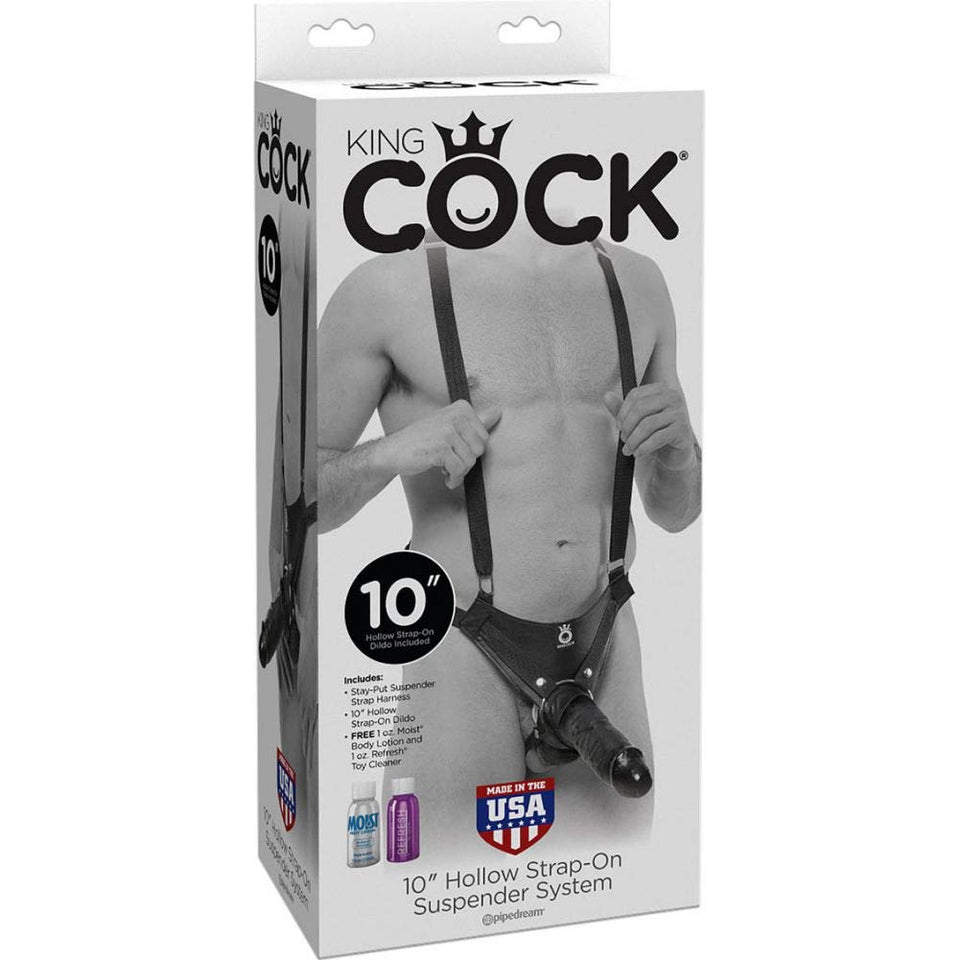 (Wd) King Cock 10 Hollow Stra Suspender System Black ''