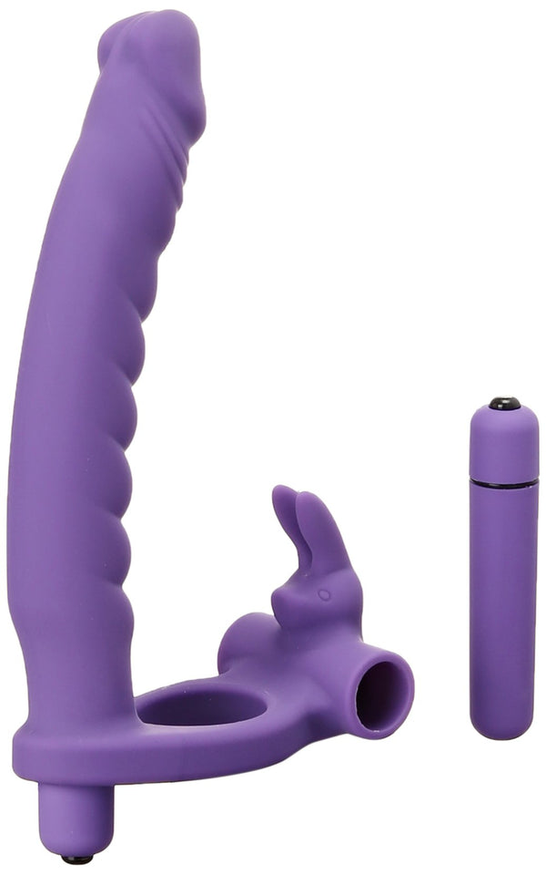 Frisky Double Delight Dual Penetration Vibrating Rabbit Cock Ring