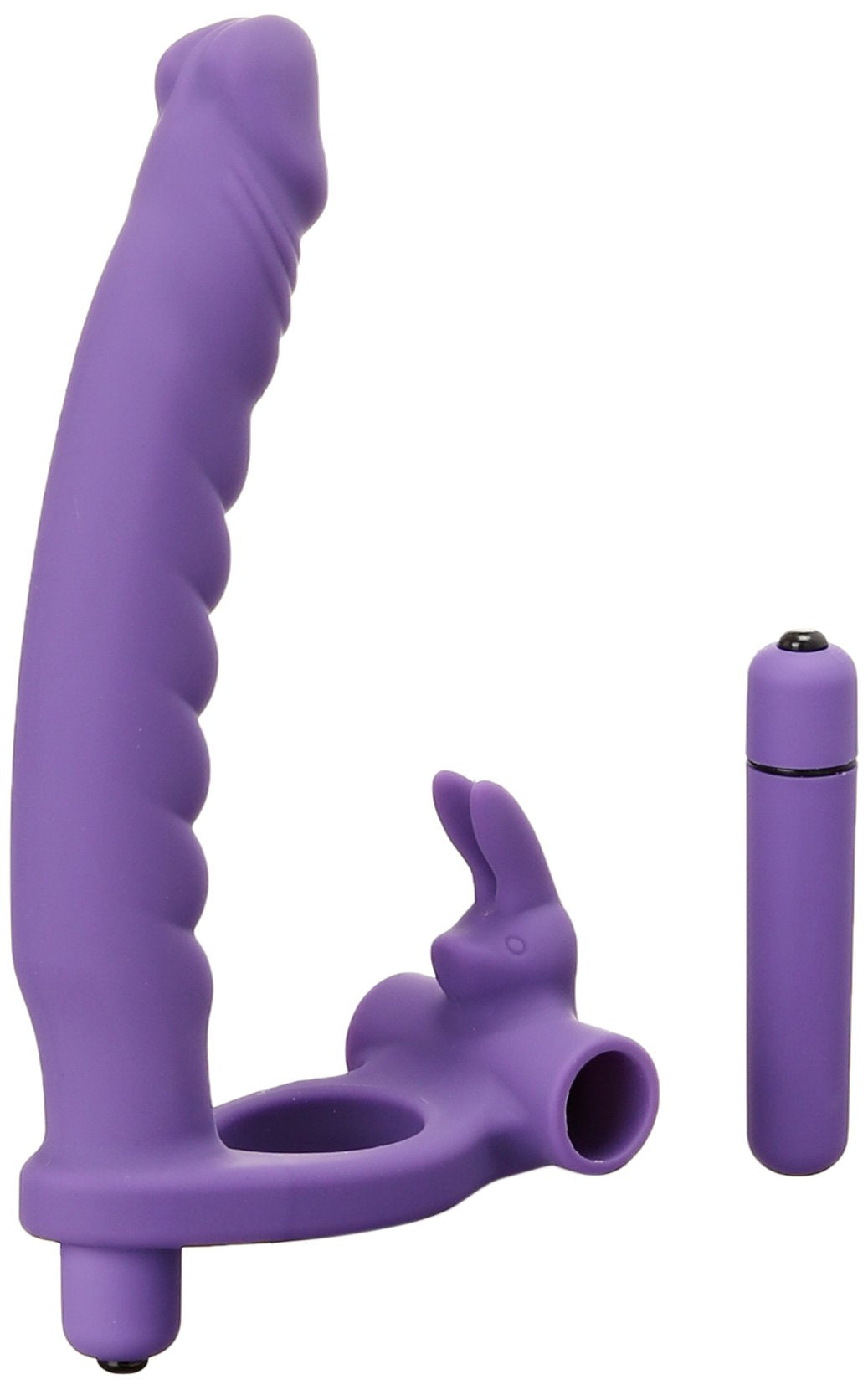 Frisky Double Delight Dual Penetration Vibrating Rabbit Cock Ring
