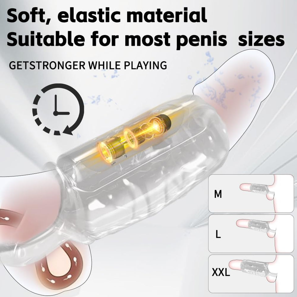 Vibrating Penis Cock Sleeve Ring to Enlarge for Male,Adult Sex Toys Couples Vibrator with 9 Stimulation Modes,G Spot Vibrators P