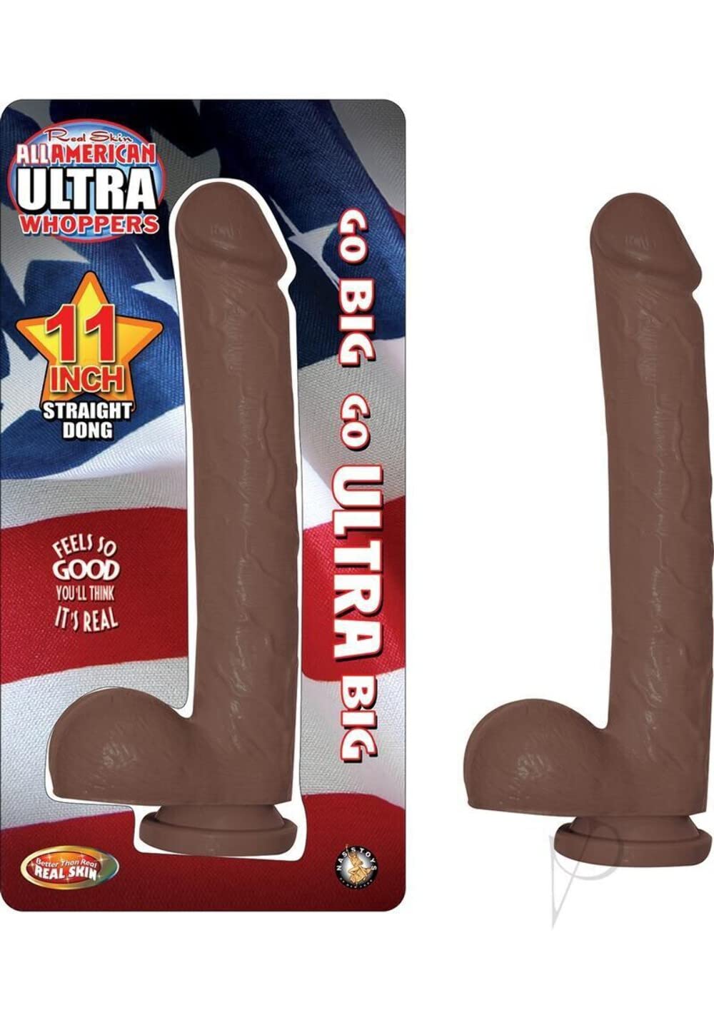 Nasstoys All American Ultra Whoopers Dong Brown Straight 11 Inch