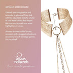 Bijoux Indiscrets Desir Metallique BDSM Collar with Golden Belly Chains for The Waist - Golden Collar Necklace for Girls - Adjus