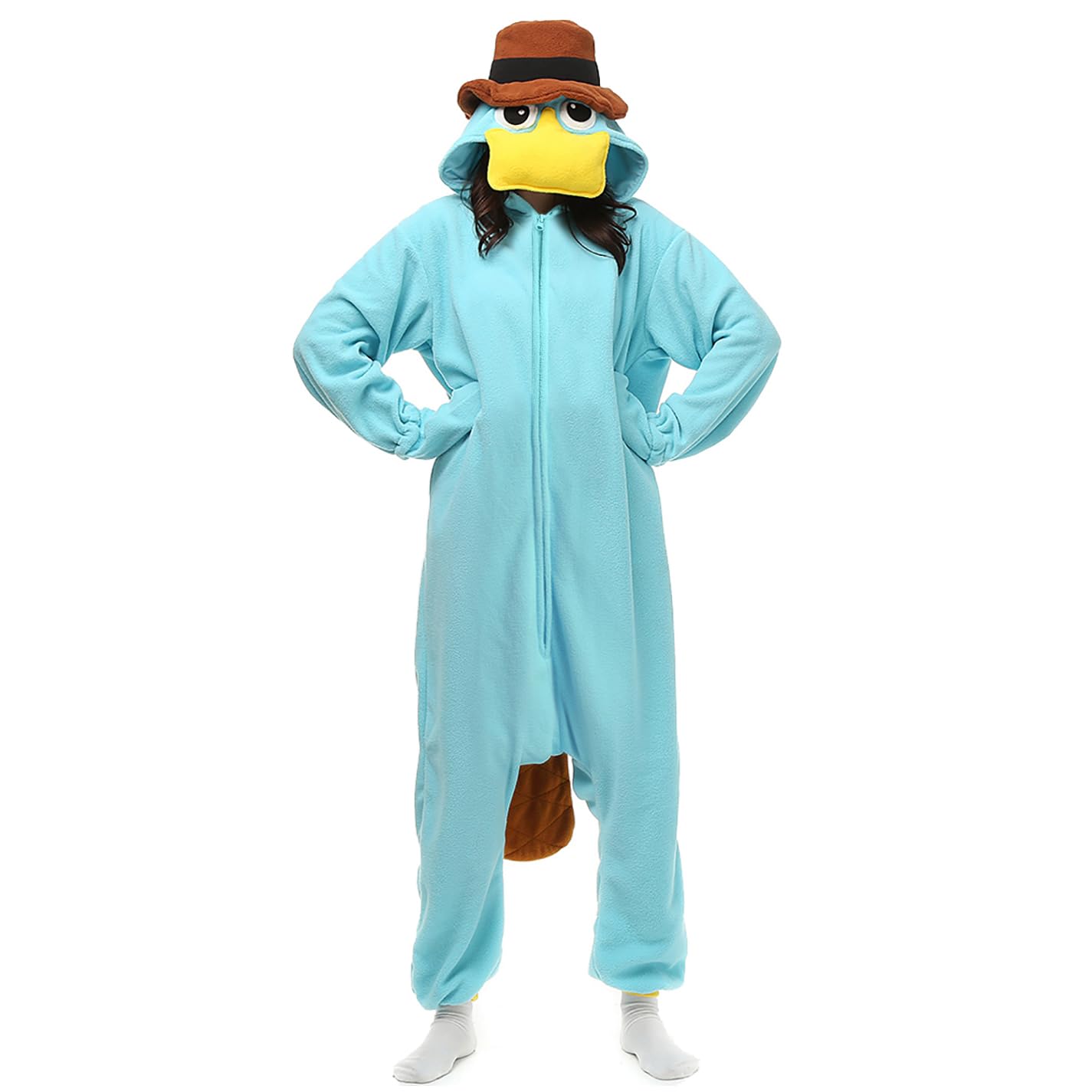 NAITOKE Adult Animal Onesie Halloween Costume Cosplay One-Piece Pajamas Women Man Teens Sky Blue