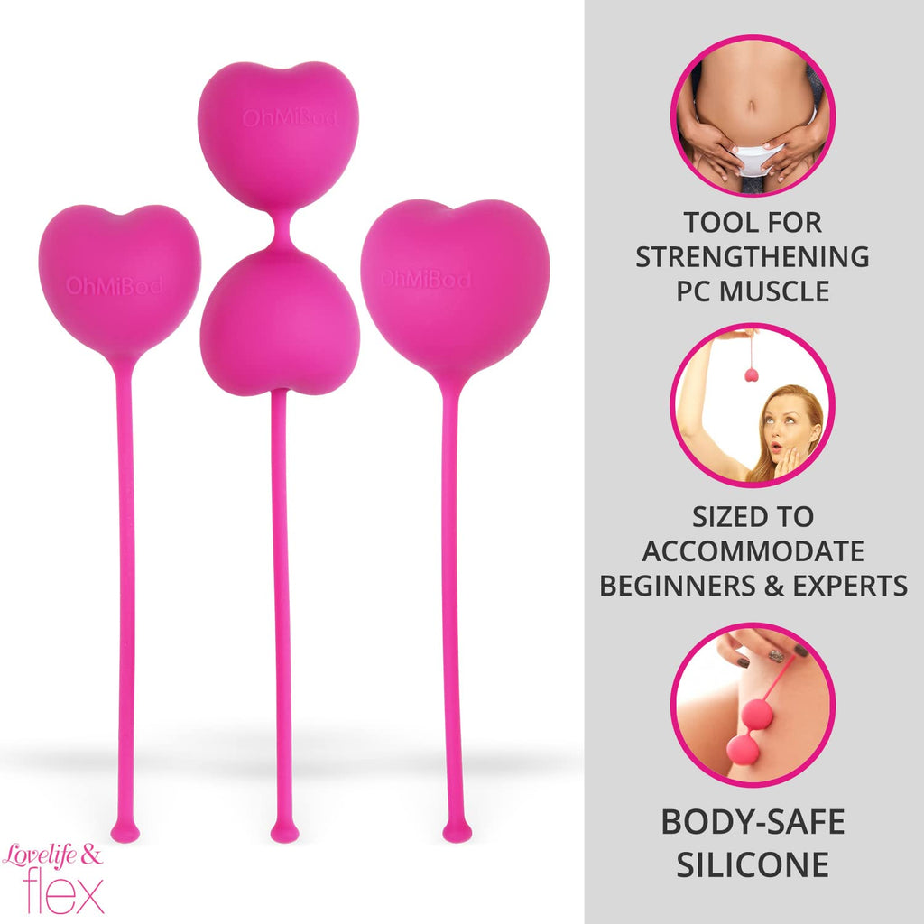 Ohmibod Lovelife Flex Kegel Balls - Kegel Weights For Women To Strengthen Pelvic Floor Muscles - Ben Wa Balls For Women Pleasure