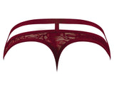Lucifer Cutout Thong Burgundy S/M