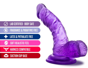 Blush Novelties B Yours Sweet N' Hard 8-6 1/2 Inch Soft Realistic Feel Stimulating Curved Dildo - Suction Cup Harness Compatible