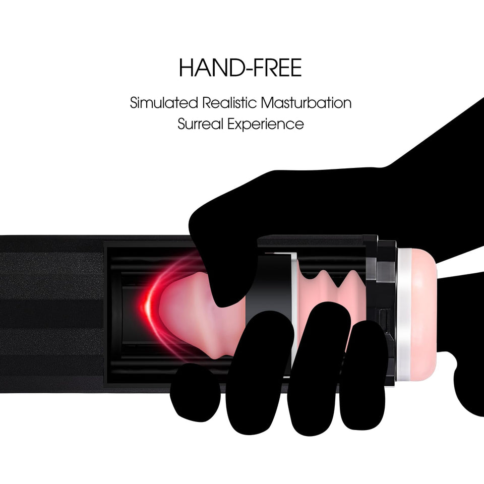 Automatic Male Masturbators Cup - Hands Free Visible Masturbator Cup Blowjob Machine with 10 Thrusting & 2 Realistic Sleeves & W