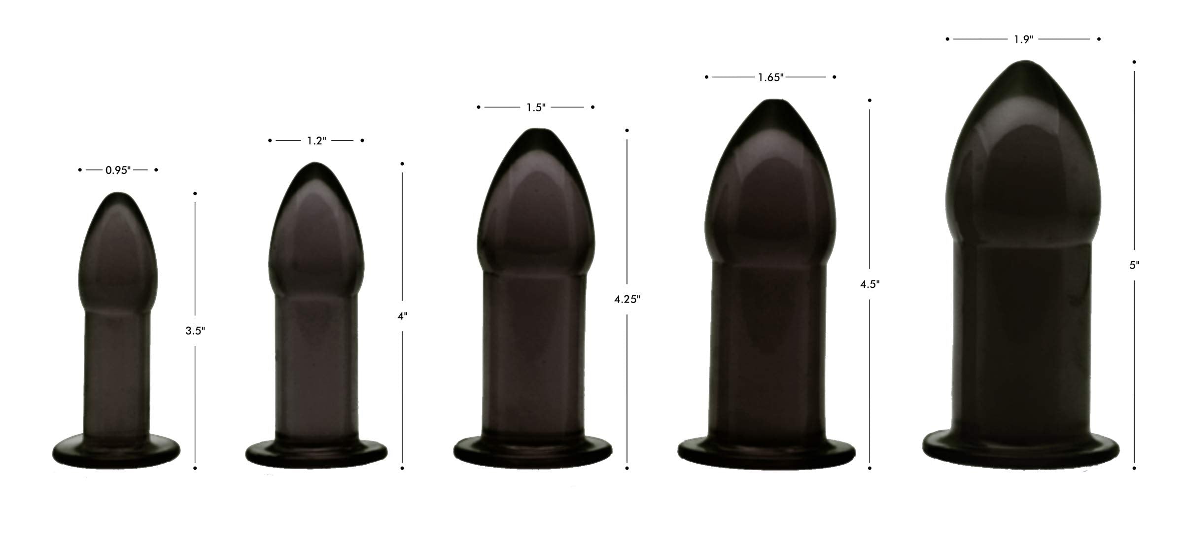 Master Series 5 Piece Anal Trainer Set, Black