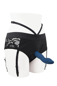 Gender X Snuggle Up Dual Motor Strap On Vibe W-Harness - Blue