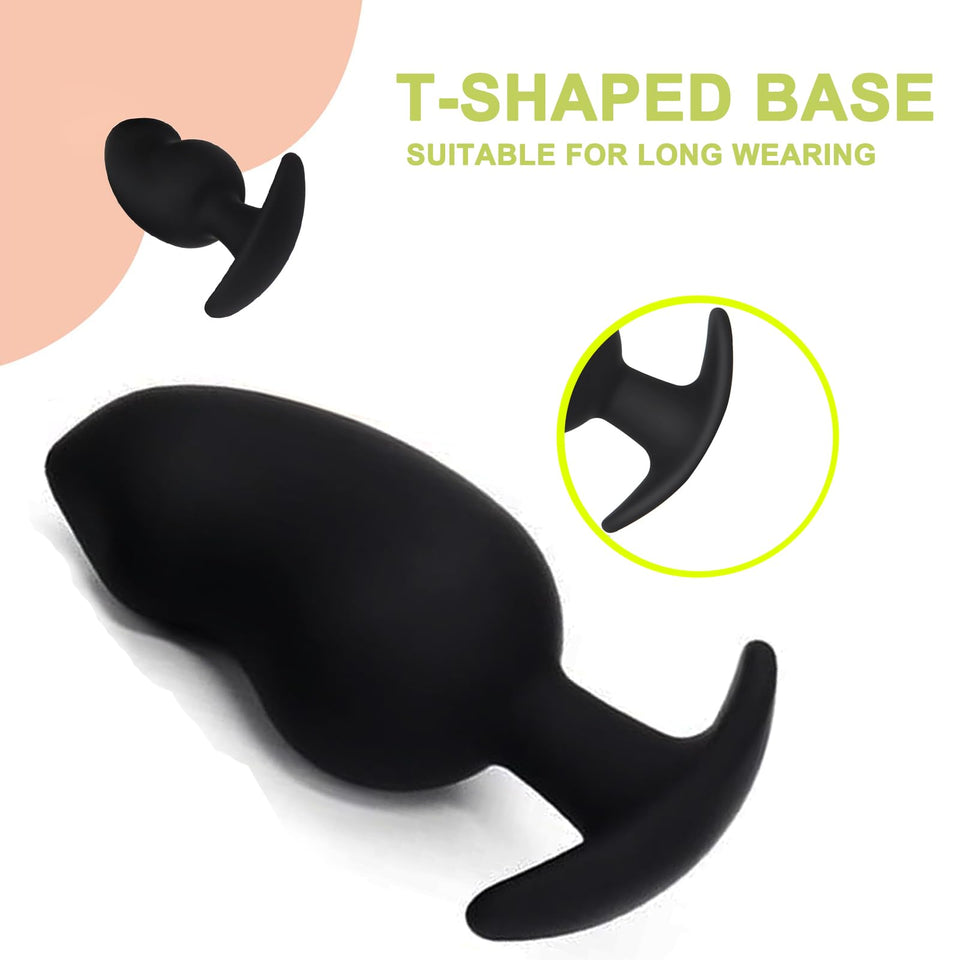 Butt Plugs Silicone Sex Toys Anal Plugs Anal Adult Sex Toys & Games Anal Training Kit with Curved Base & Slender Waist Prostate
