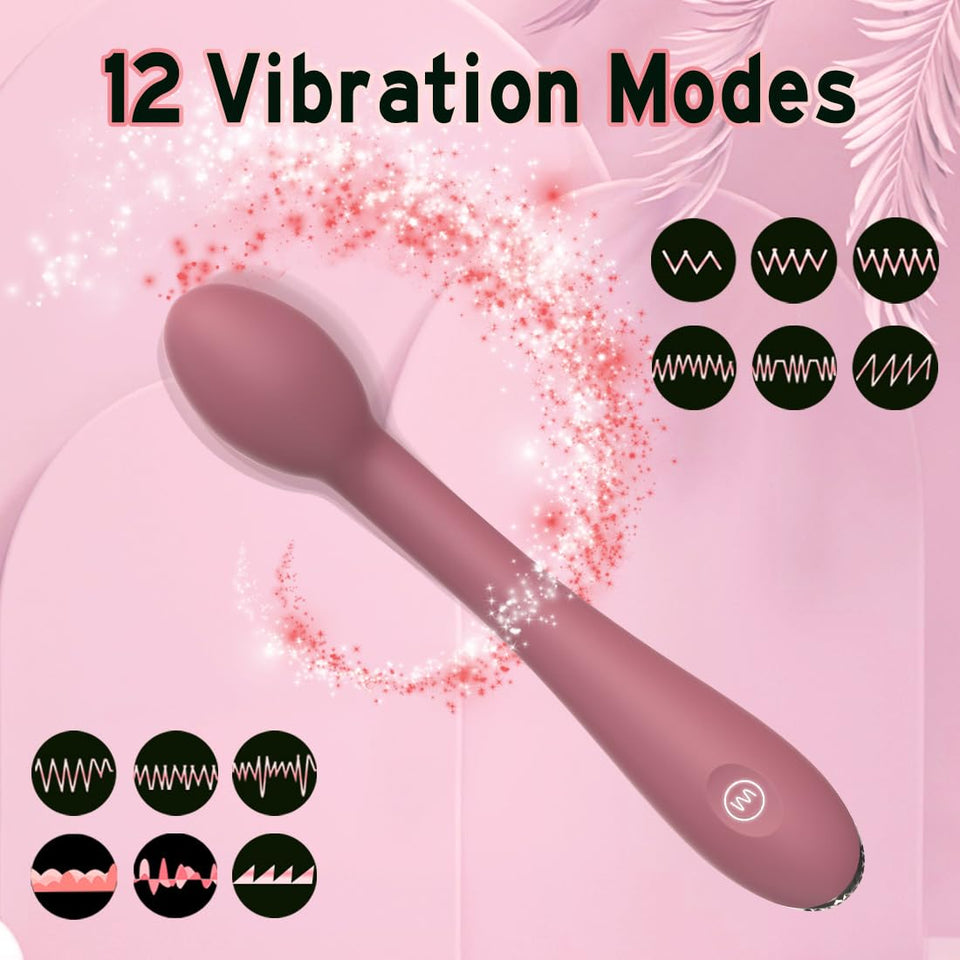 G Spot Vibrator Adult Sex Toys, Clitoral Tits Anal Stimulator Dildo with 12 Powerful Vibrating Modes,Clit Nipple Personal Massag