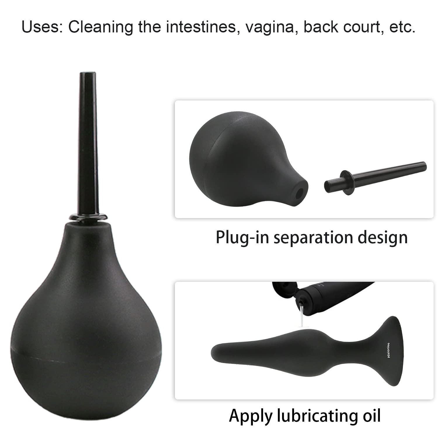 Hisionlee Sex Toys 4Pcs Butt Anal Plug Set Silicone Anal Butt Plug Adult Sexy Toys For Women,Men And Beginners (Black)