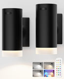 Afyuol Led Wall Sconces, Battery Wall Sconces Set Of Two With Rechargeable Battery Operated 12Rgb And 3Cct Dimmable Wireless Mag