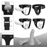 Harness Strap-On Vibration Realistic Dildos - Adjustable Strapless Strap-On Dildos with 10 Modes & 3 Dildos Silicone Anal G-spot