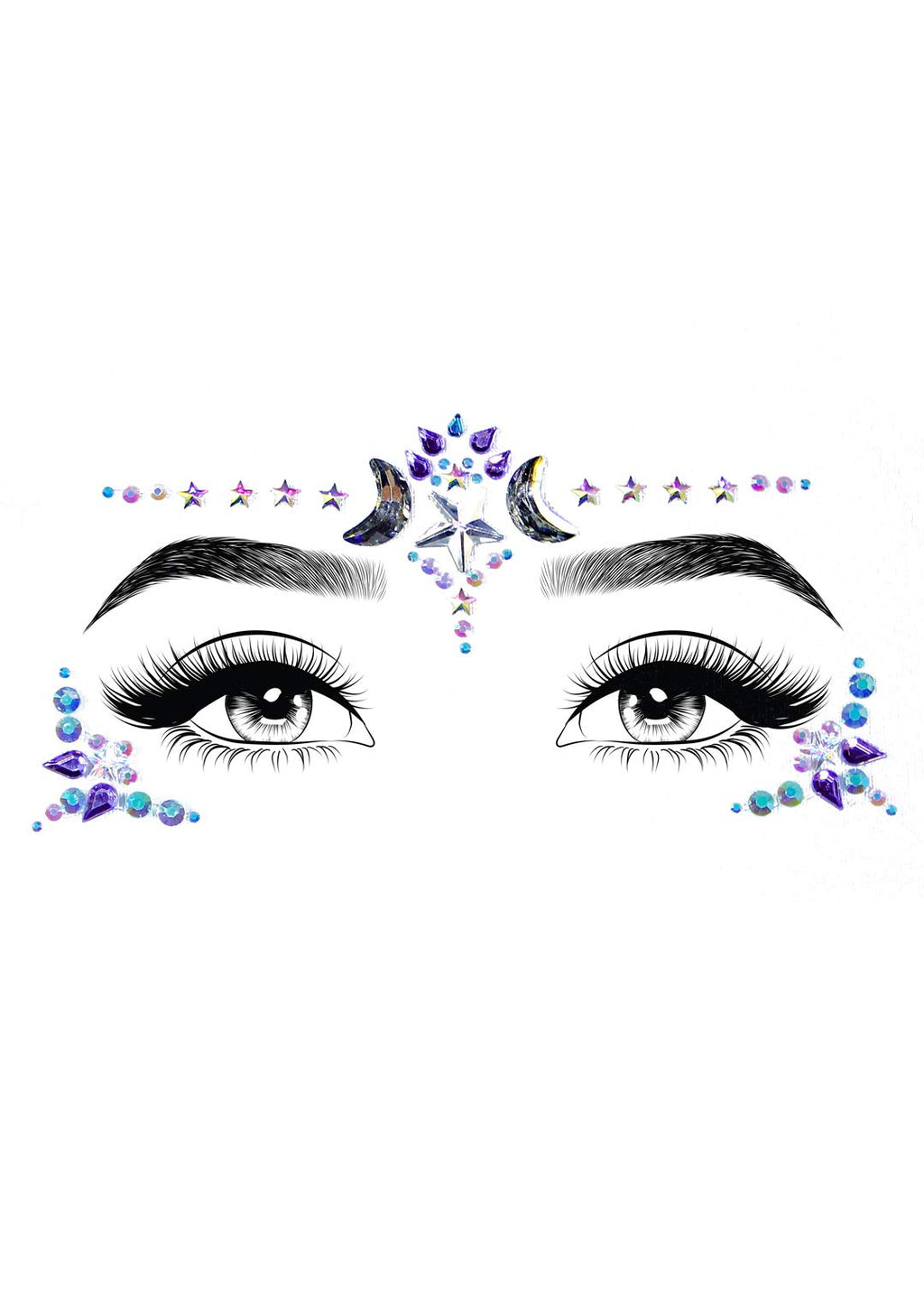 Leg Avenue Mystic Adhesive Face Jewels St Multicolor Color