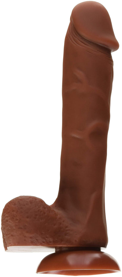 Cloud 9 Novelties 9 Inch Silicone Odorless Dildo With C-Rings (Brown)