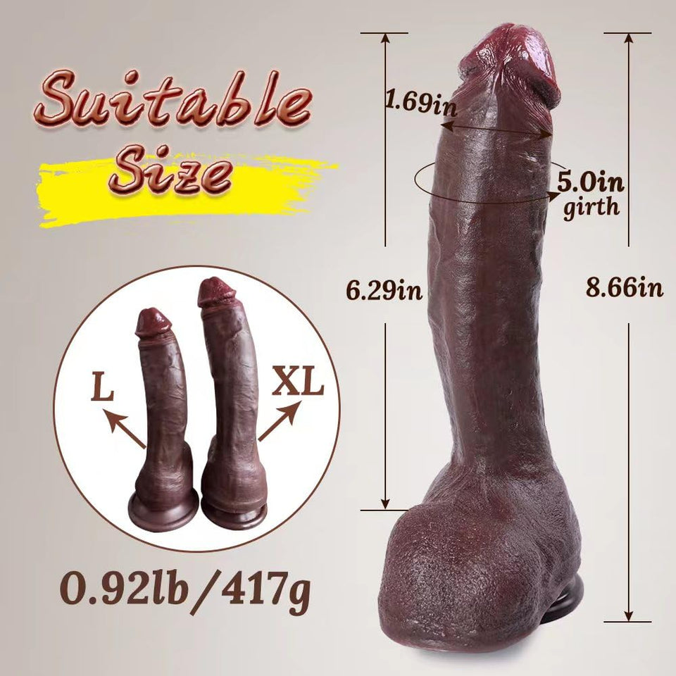 Realistic Brown Dildo Feels Like Skin, 8.66in Silicone Dildo with Strong Suction Cup, Gay Dildo, Anal Dildo Sex Toys for Couples