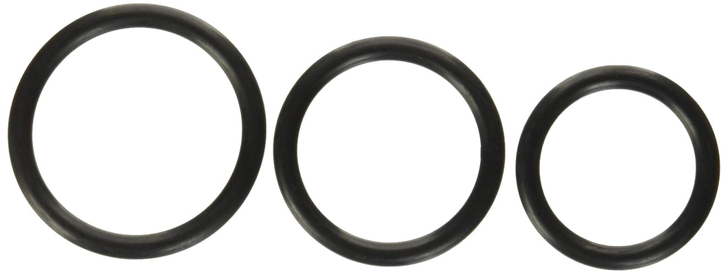 M2m Cock Ring, Nitrile, 3 Piece Set, Black