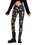 sissycos Women s Halloween Crossover Leggings High Waisted Buttery Soft Printed Tights (Planet Mummy, X-Large)