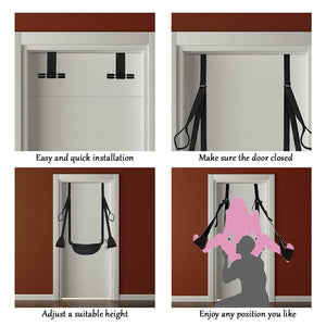 BDSM Sex Swing with Sex Door Love Slings Bondage Restraints Pillows seat Adjustable Sex Sling SM Sex Position Games Bedroom Sex