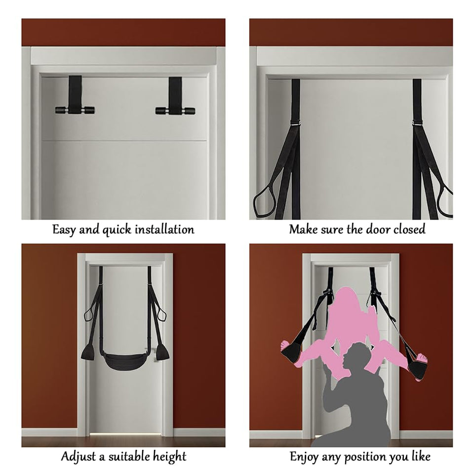 BDSM Sex Swing with Sex Door Love Slings Bondage Restraints Pillows seat Adjustable Sex Sling SM Sex Position Games Bedroom Sex