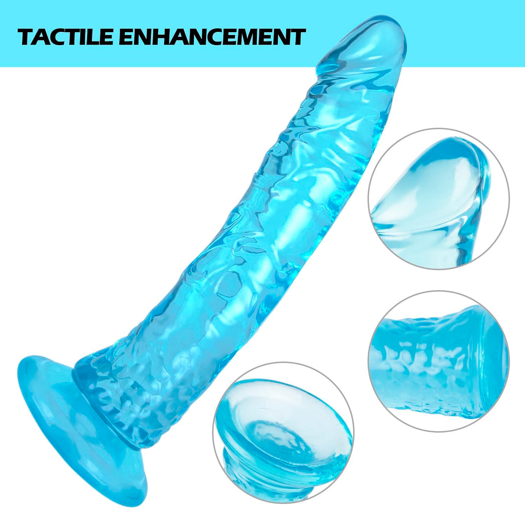 7? Beginner Dildo Realistic Anal Dildo,Soft Cock with Curved Shaft for Vaginal G spot Stimulation, Body-Safe Material Penis with