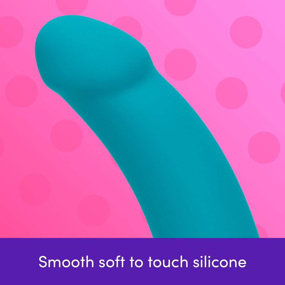 Lovehoney Curved Dildo - 8 Inch with Suction Cup - Flexible Anal Dildo for Men and Women - Harness Compatible Strap On - Smooth