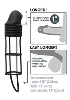Pipedream Fantasy X-Tensions Silicone Performance Extension, Black