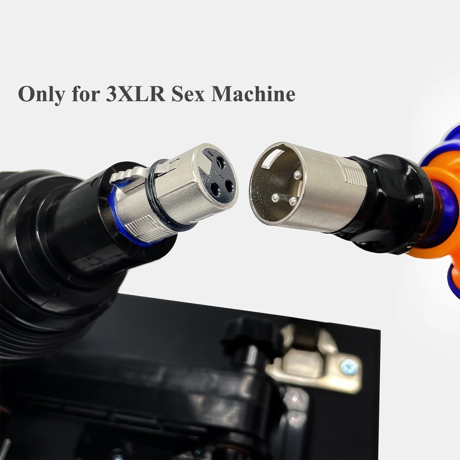 TenFruit 3XLR to Double 3XLR Adapter with Flexible Rods Sex Machine Attachment Double Penetration for 3XLR Connector Dildos Mast