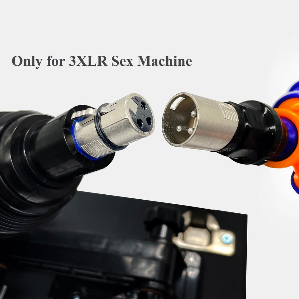 TenFruit 3XLR to Double 3XLR Adapter with Flexible Rods Sex Machine Attachment Double Penetration for 3XLR Connector Dildos Mast