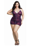 Dg Stretch Mesh Chemise Plum Q
