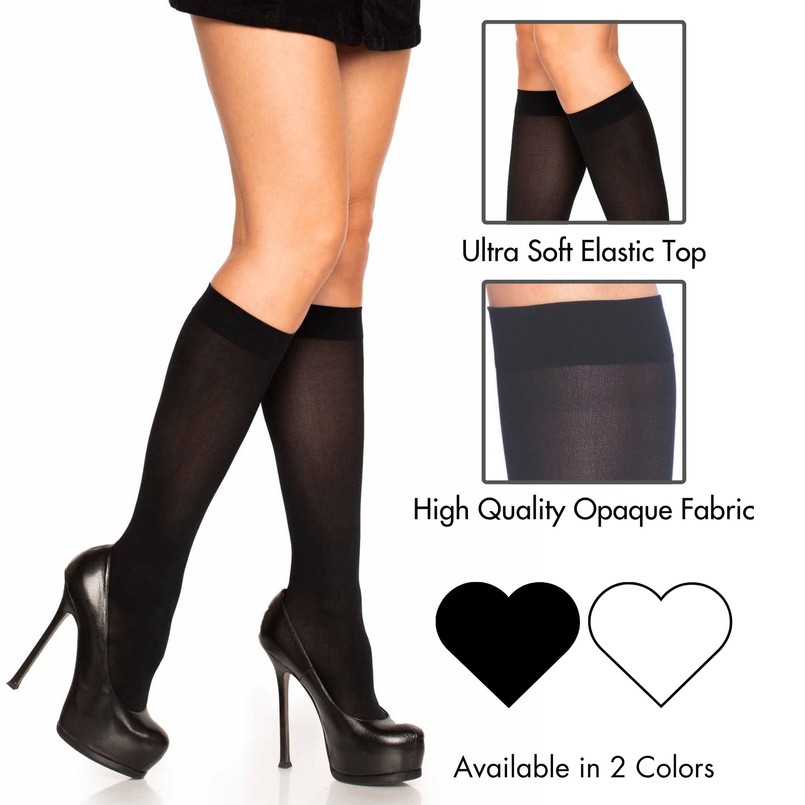 Nylon Knee Hi O/S Black