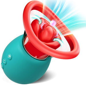 diafabsvg Rose Adult Tool for Couples Sex Toys - 4IN1 Suction Vibrators with 10 Mouth Kissing & Tongue Licking & 3 Auto/Manual S