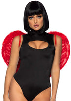 Marabou Trimmed Feather Wings. - O/S / Red